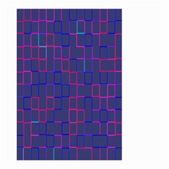 Grid Lines Square Pink Cyan Purple Blue Squares Lines Plaid Small Garden Flag (two Sides)