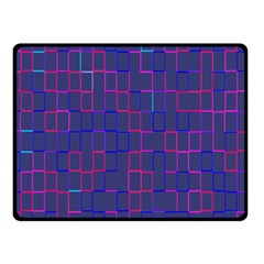 Grid Lines Square Pink Cyan Purple Blue Squares Lines Plaid Double Sided Fleece Blanket (small) 