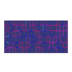 Grid Lines Square Pink Cyan Purple Blue Squares Lines Plaid Satin Wrap