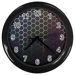 Hexagons Honeycomb Wall Clocks (black)