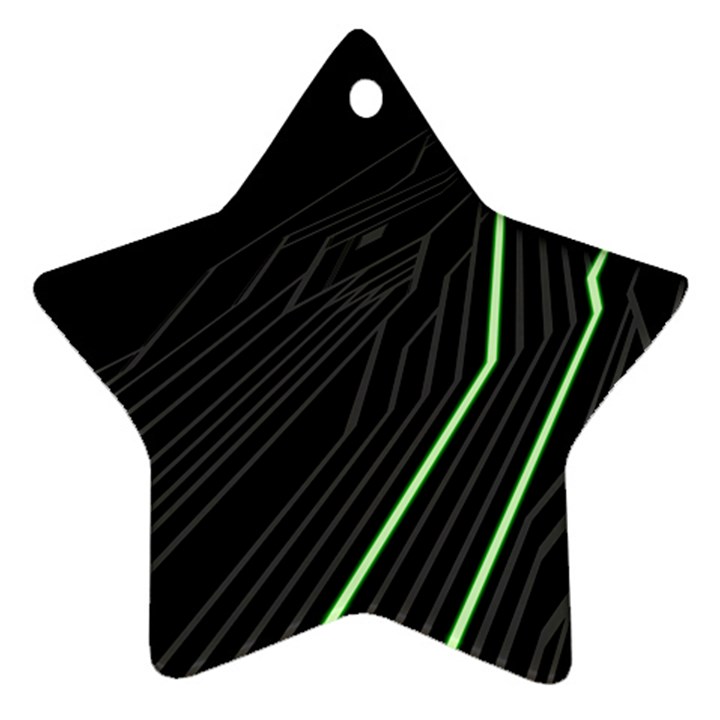 Green Lines Black Anime Arrival Night Light Ornament (Star)