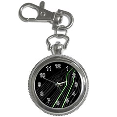 Green Lines Black Anime Arrival Night Light Key Chain Watches by Mariart