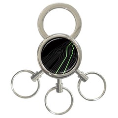 Green Lines Black Anime Arrival Night Light 3-ring Key Chains