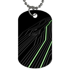 Green Lines Black Anime Arrival Night Light Dog Tag (One Side)