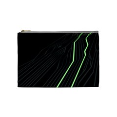 Green Lines Black Anime Arrival Night Light Cosmetic Bag (Medium) 