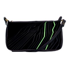 Green Lines Black Anime Arrival Night Light Shoulder Clutch Bags