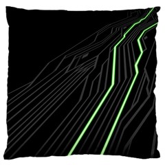 Green Lines Black Anime Arrival Night Light Large Cushion Case (One Side)