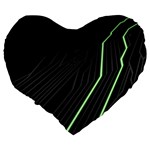 Green Lines Black Anime Arrival Night Light Large 19  Premium Heart Shape Cushions Back