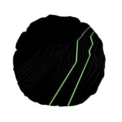 Green Lines Black Anime Arrival Night Light Standard 15  Premium Flano Round Cushions