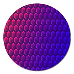 Hexagon Widescreen Purple Pink Magnet 5  (round) by Mariart