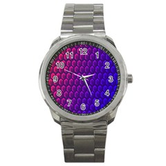 Hexagon Widescreen Purple Pink Sport Metal Watch
