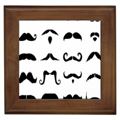 Mustache Man Black Hair Style Framed Tiles by Mariart