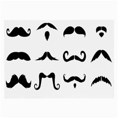 Mustache Man Black Hair Style Large Glasses Cloth by Mariart