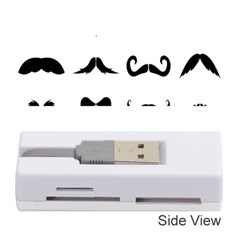 Mustache Man Black Hair Style Memory Card Reader (stick)  by Mariart