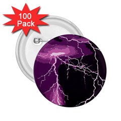 Lightning Pink Sky Rain Purple Light 2 25  Buttons (100 Pack) 