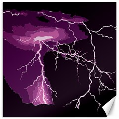 Lightning Pink Sky Rain Purple Light Canvas 12  X 12   by Mariart