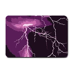 Lightning Pink Sky Rain Purple Light Small Doormat  by Mariart