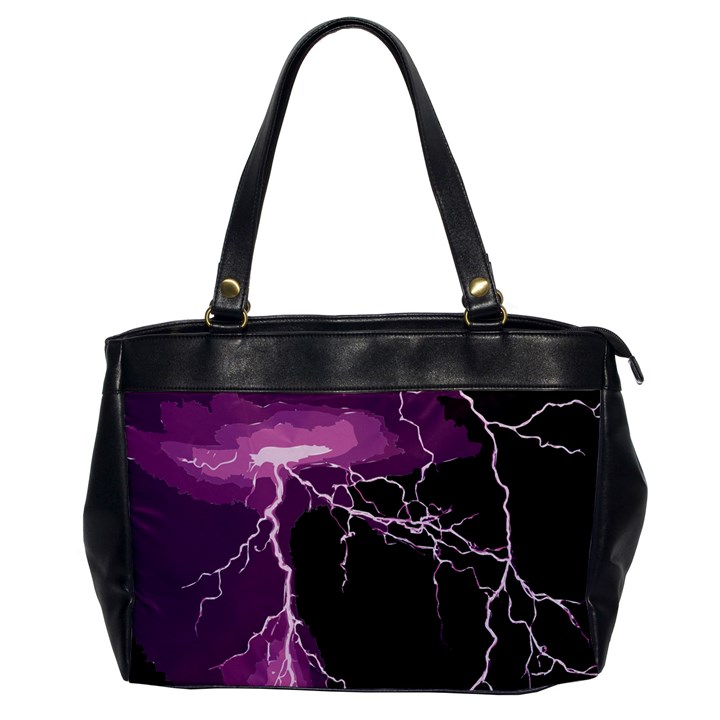 Lightning Pink Sky Rain Purple Light Office Handbags