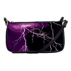 Lightning Pink Sky Rain Purple Light Shoulder Clutch Bags