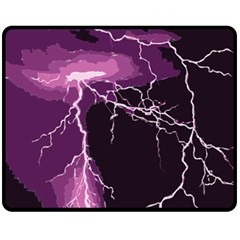 Lightning Pink Sky Rain Purple Light Fleece Blanket (medium)  by Mariart