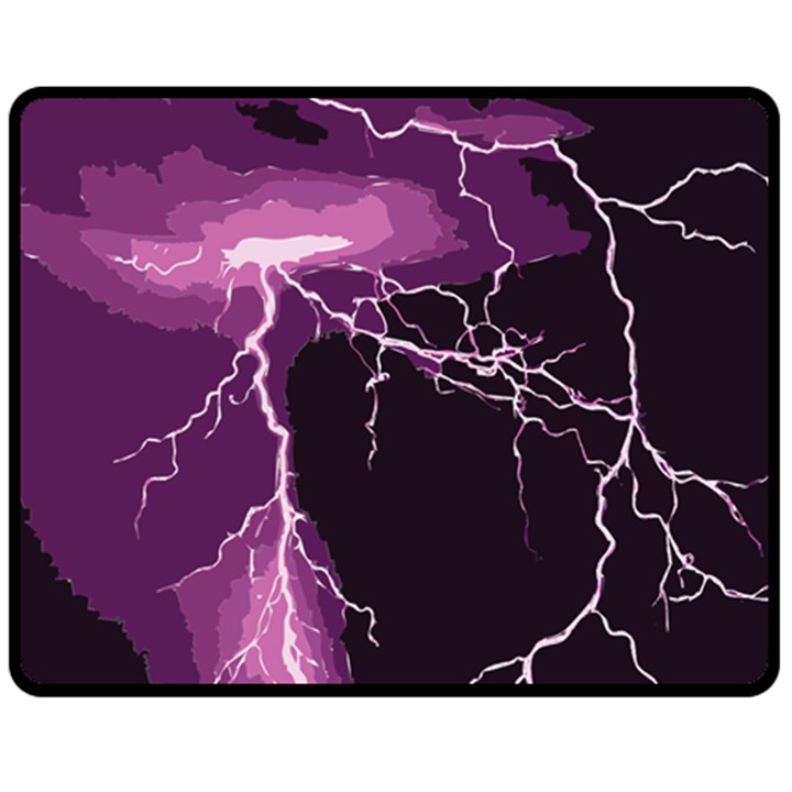 Lightning Pink Sky Rain Purple Light Double Sided Fleece Blanket (Medium) 
