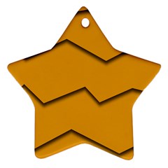 Orange Shades Wave Chevron Line Ornament (star) by Mariart