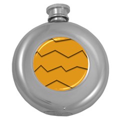 Orange Shades Wave Chevron Line Round Hip Flask (5 Oz)