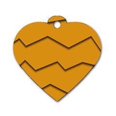 Orange Shades Wave Chevron Line Dog Tag Heart (two Sides)