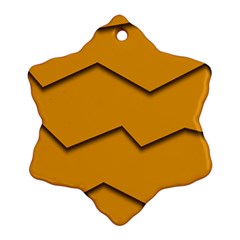 Orange Shades Wave Chevron Line Ornament (snowflake) by Mariart