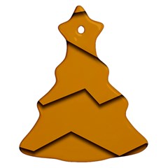 Orange Shades Wave Chevron Line Christmas Tree Ornament (two Sides) by Mariart