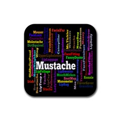 Mustache Rubber Square Coaster (4 Pack) 