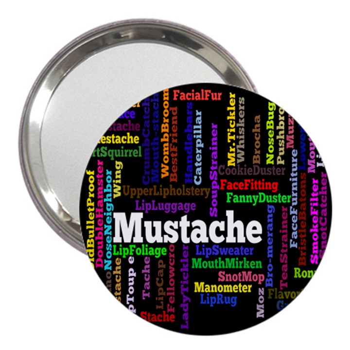 Mustache 3  Handbag Mirrors