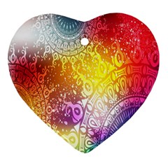 Multi Colour Alpha Heart Ornament (two Sides)