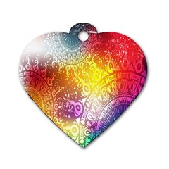 Multi Colour Alpha Dog Tag Heart (one Side) by Mariart