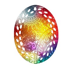 Multi Colour Alpha Oval Filigree Ornament (two Sides) by Mariart