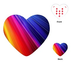 Multicolor Light Beam Line Rainbow Red Blue Orange Gold Purple Pink Playing Cards (heart) 