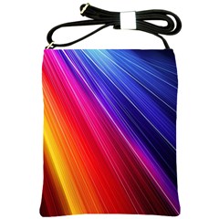 Multicolor Light Beam Line Rainbow Red Blue Orange Gold Purple Pink Shoulder Sling Bags