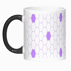 Purple White Hexagon Dots Morph Mugs by Mariart