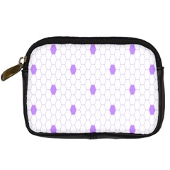 Purple White Hexagon Dots Digital Camera Cases by Mariart