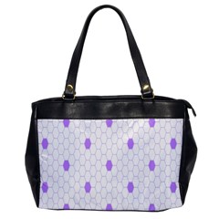 Purple White Hexagon Dots Office Handbags