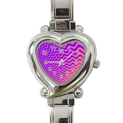 Original Resolution Wave Waves Chevron Pink Purple Heart Italian Charm Watch by Mariart