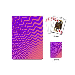 Original Resolution Wave Waves Chevron Pink Purple Playing Cards (mini)  by Mariart