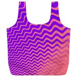 Original Resolution Wave Waves Chevron Pink Purple Full Print Recycle Bags (L)  Front