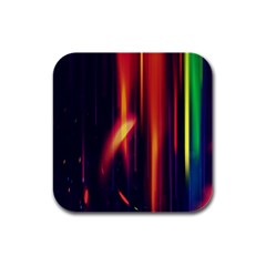Perfection Graphic Colorful Lines Rubber Square Coaster (4 Pack)  by Mariart