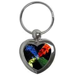 Perfect Amoled Screens Fire Water Leaf Sun Key Chains (heart)  by Mariart