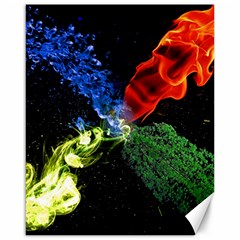 Perfect Amoled Screens Fire Water Leaf Sun Canvas 16  X 20   by Mariart