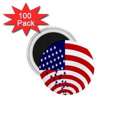 Star Line Hole Red Blue 1 75  Magnets (100 Pack) 