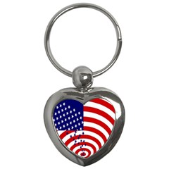 Star Line Hole Red Blue Key Chains (heart) 