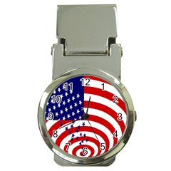 Star Line Hole Red Blue Money Clip Watches