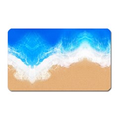 Sand Beach Water Sea Blue Brown Waves Wave Magnet (rectangular) by Mariart